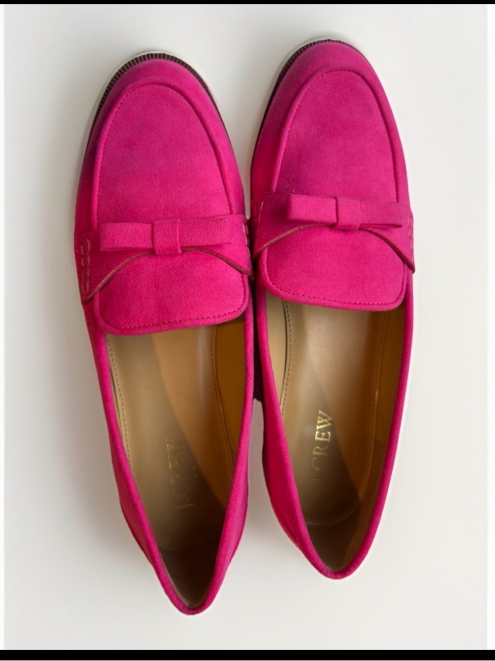 J.Crew Sweet Fuchsia Sueded Bow Loafers - Size 9 - Style CF737
